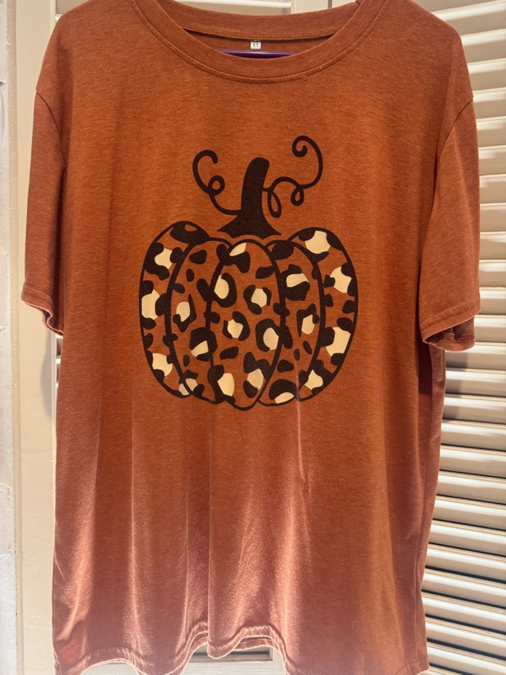 Leopard Pumpkin Graphic Tee - Rust